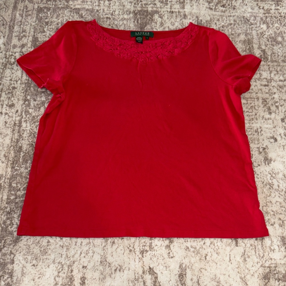 Lauren Ralph Lauren Red Short Sleeve Top